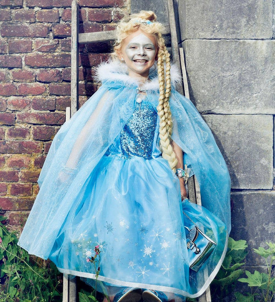 Ice Queen Costume Cape for Kids Carnival & Festive Use (3sz): 3-4 years