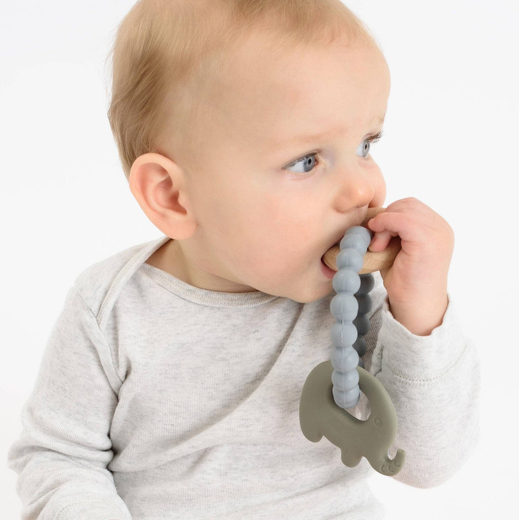 Silicone & Wood Teethers, Elephant and Heart