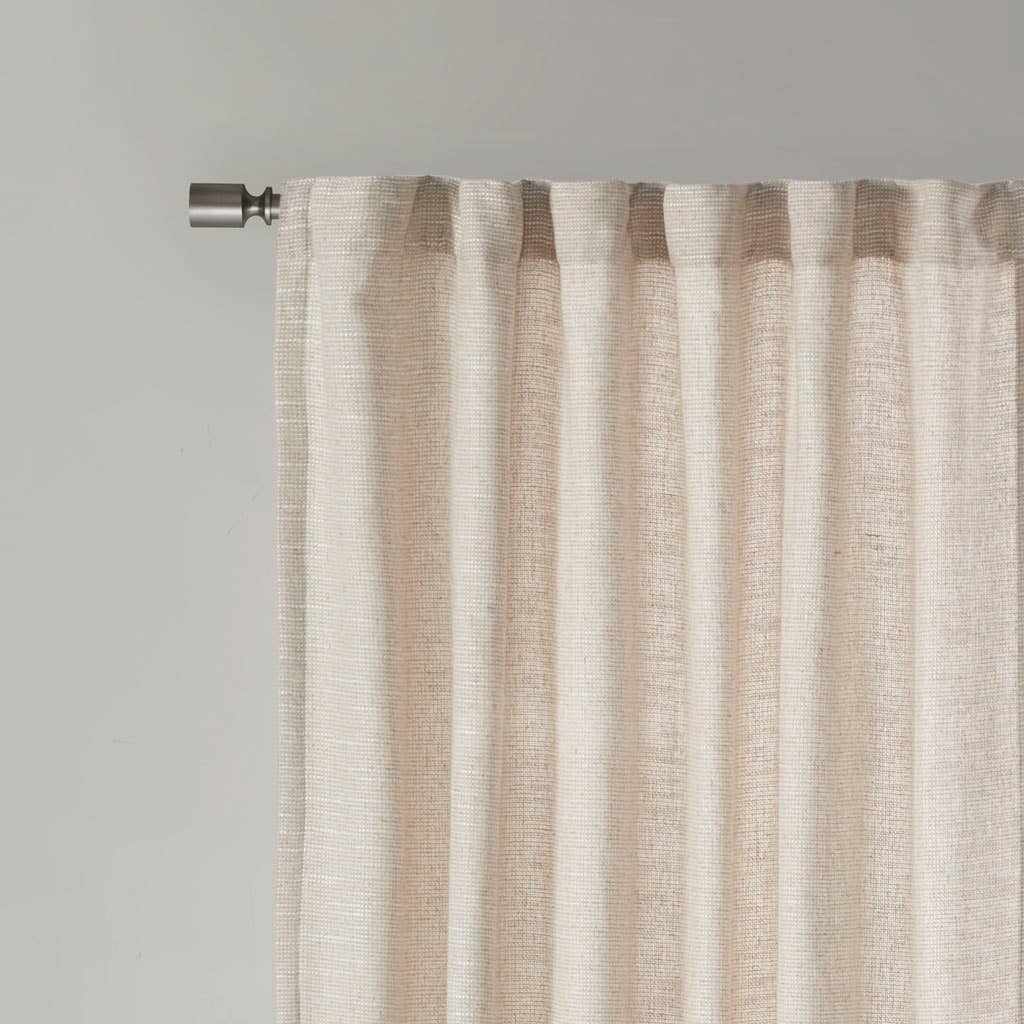 Linen with Fleece Lining Window Panel, Curtains, Natural