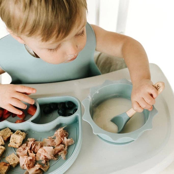 Silicone & Beechwood Toddler Utensil Set