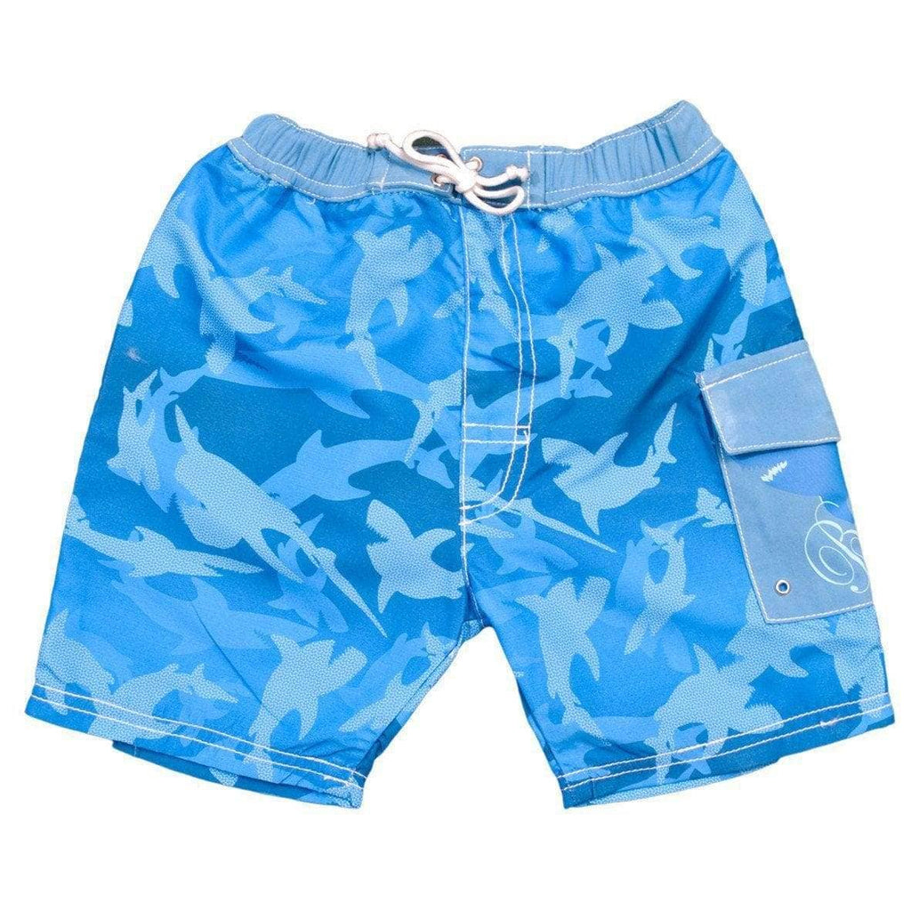 Shark Pattern Swim Boardshorts for Baby - UPF 50+ Swimwear