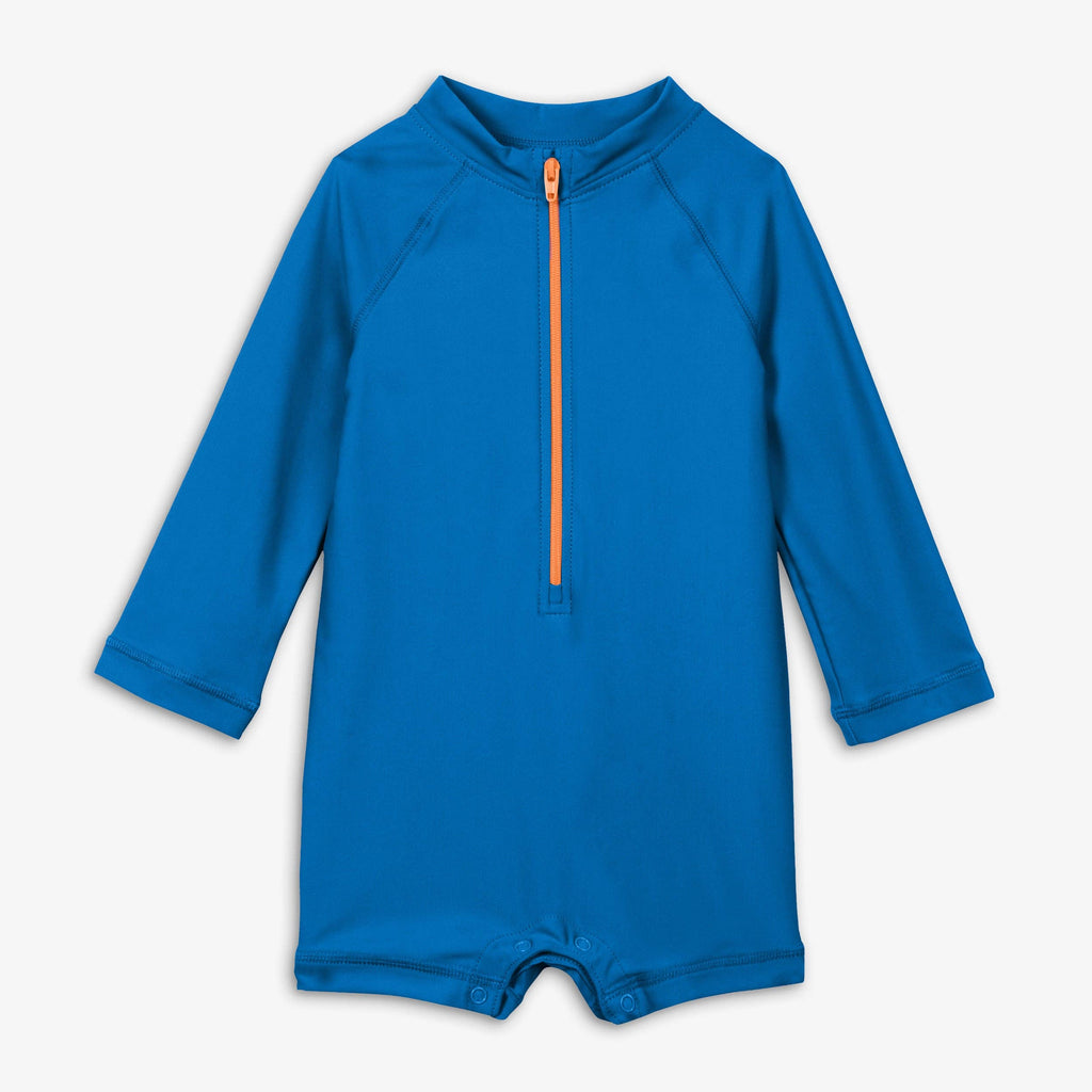 Baby One-Piece Rash Guard with Contrast Zipper