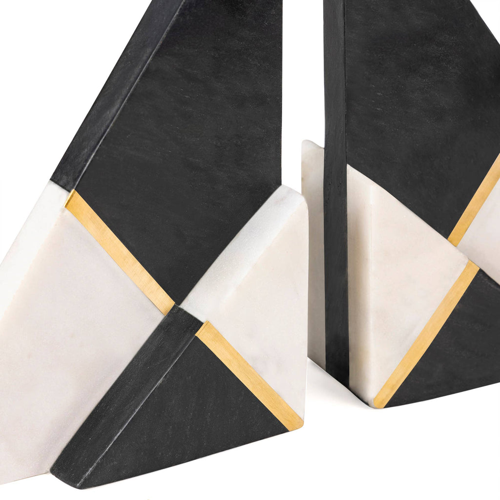 Kaavin Marble Bookends, Set of 2