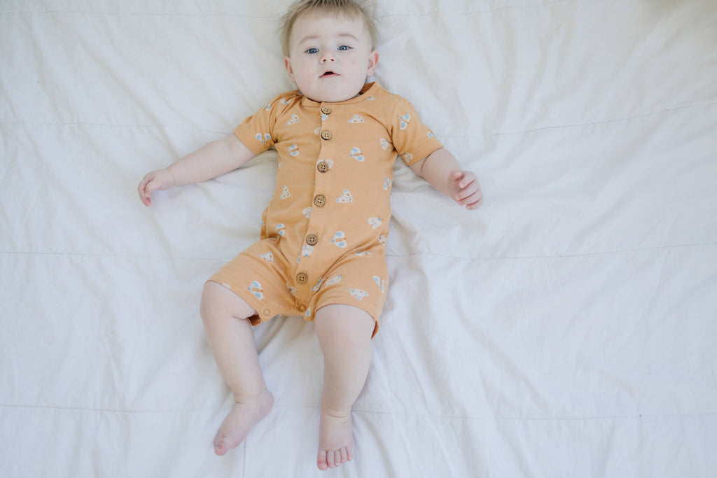 Organic Cotton Short Sleeve Romper - Magical Moth