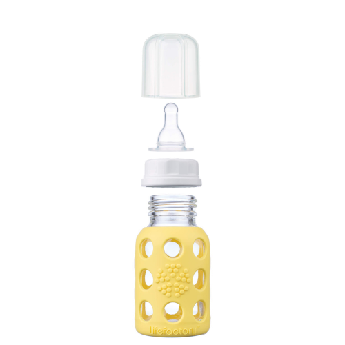 4oz Glass Baby Bottle - Stage 1 Nipple, Stopper, and Cap