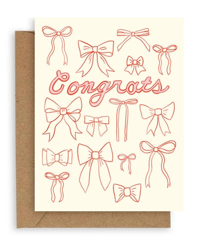 Bow Outline Congrats Card