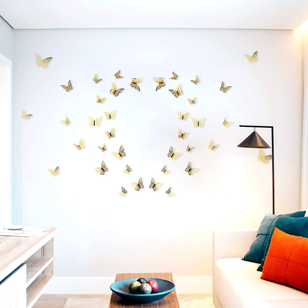 Hollow Butterfly Wall Decor (12 Pieces): Hollow Butterfly Wall Decor