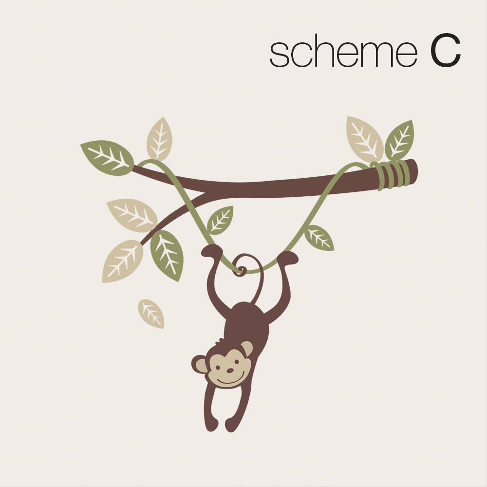 Monkey Wall Decal Hanging on a Branch Vine