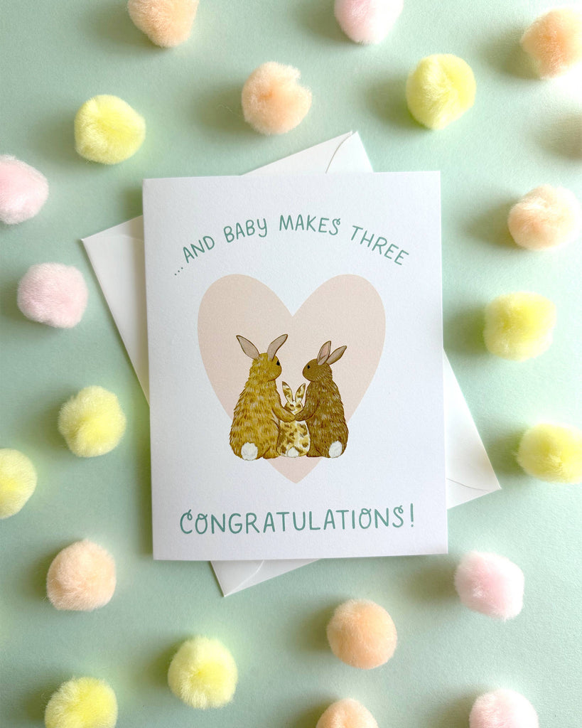 Bunny Makes Three Baby Card