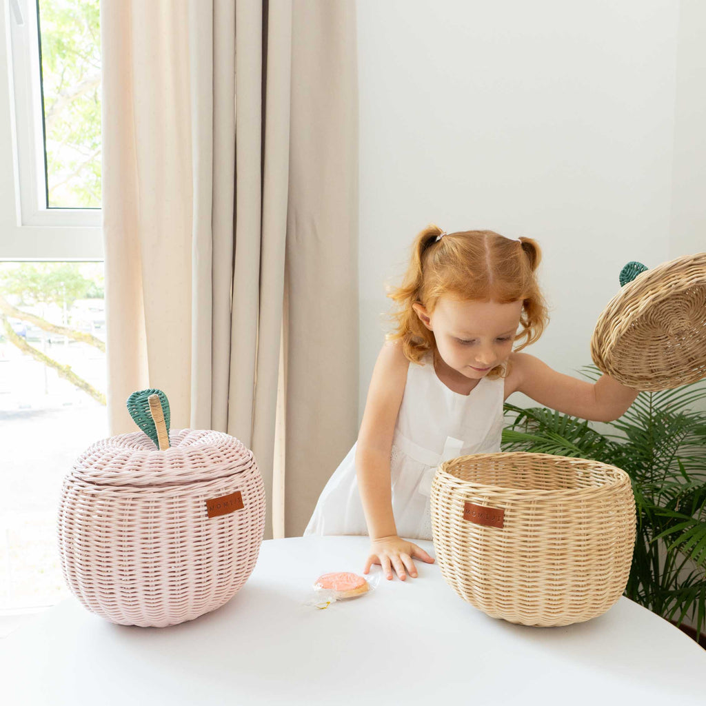 Handcrafted - Apple Basket (Natural) Small - Rattan Wicker