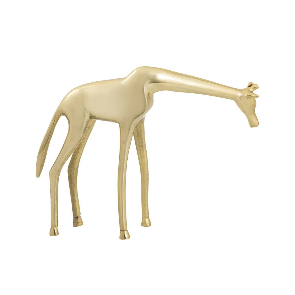 Brass Giraffe Decorative Tabletop Sculpture: Large