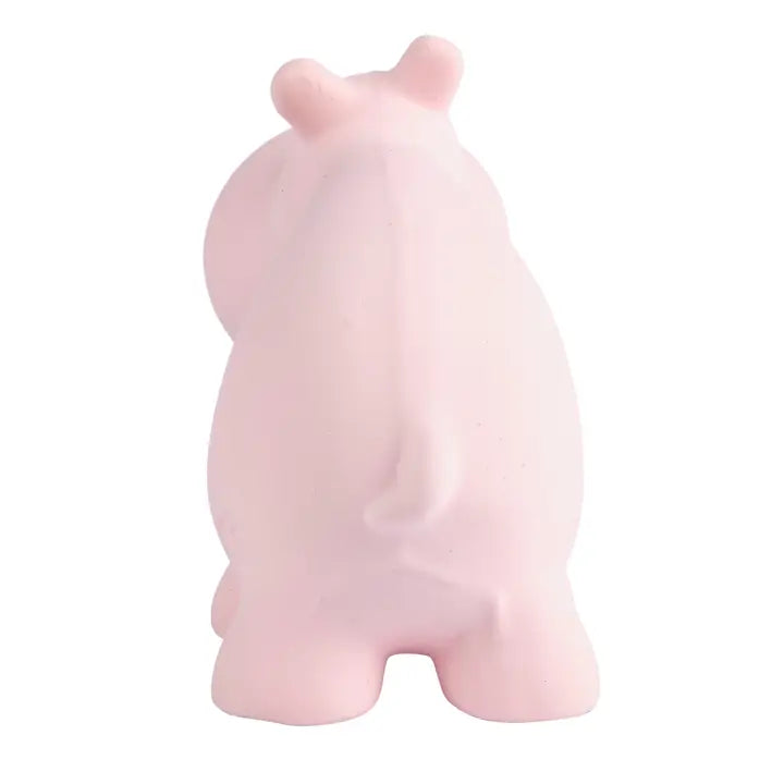 Hippo - Natural Rubber Teether, Rattle & Bath Toy