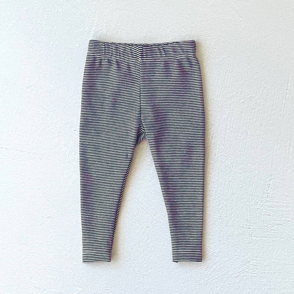 Stripe Rib / Solid Knit Baby Legging Pants (Organic Cotton)