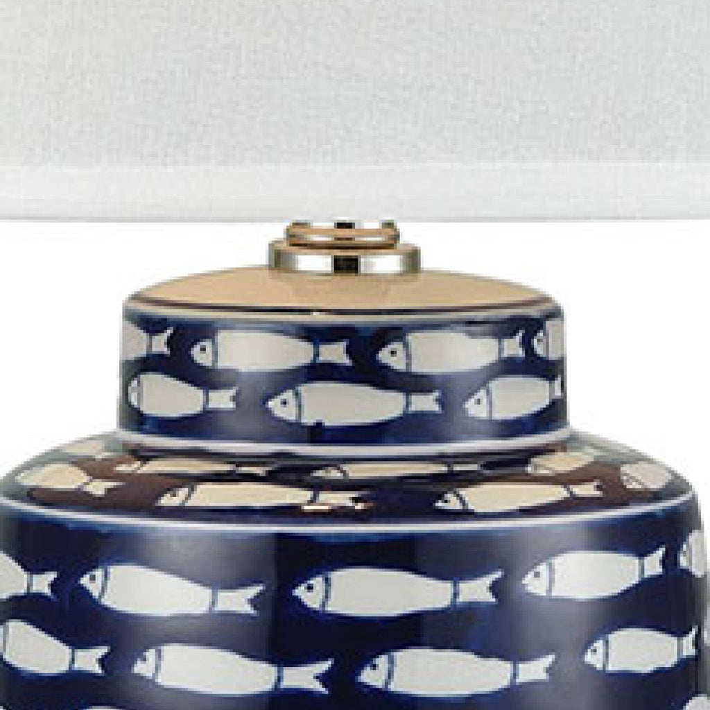 Azul Baru 27'' High 3-Way 1-Light Ceramic Fish Table Lamp