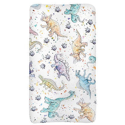 Watercolor Dinosaur Changing Pad Cover