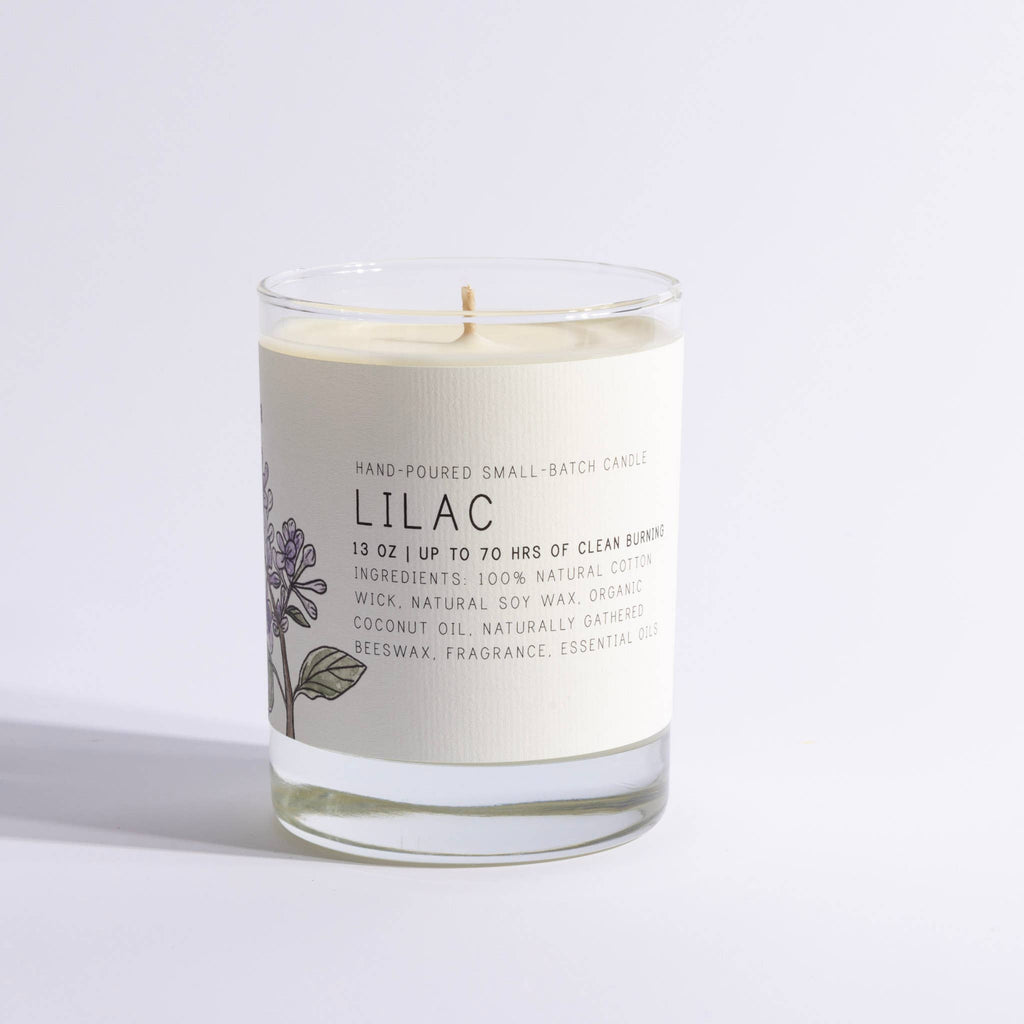 Lilac - Just Bee Candles: 13 oz (up to 60 hrs of clean burning)