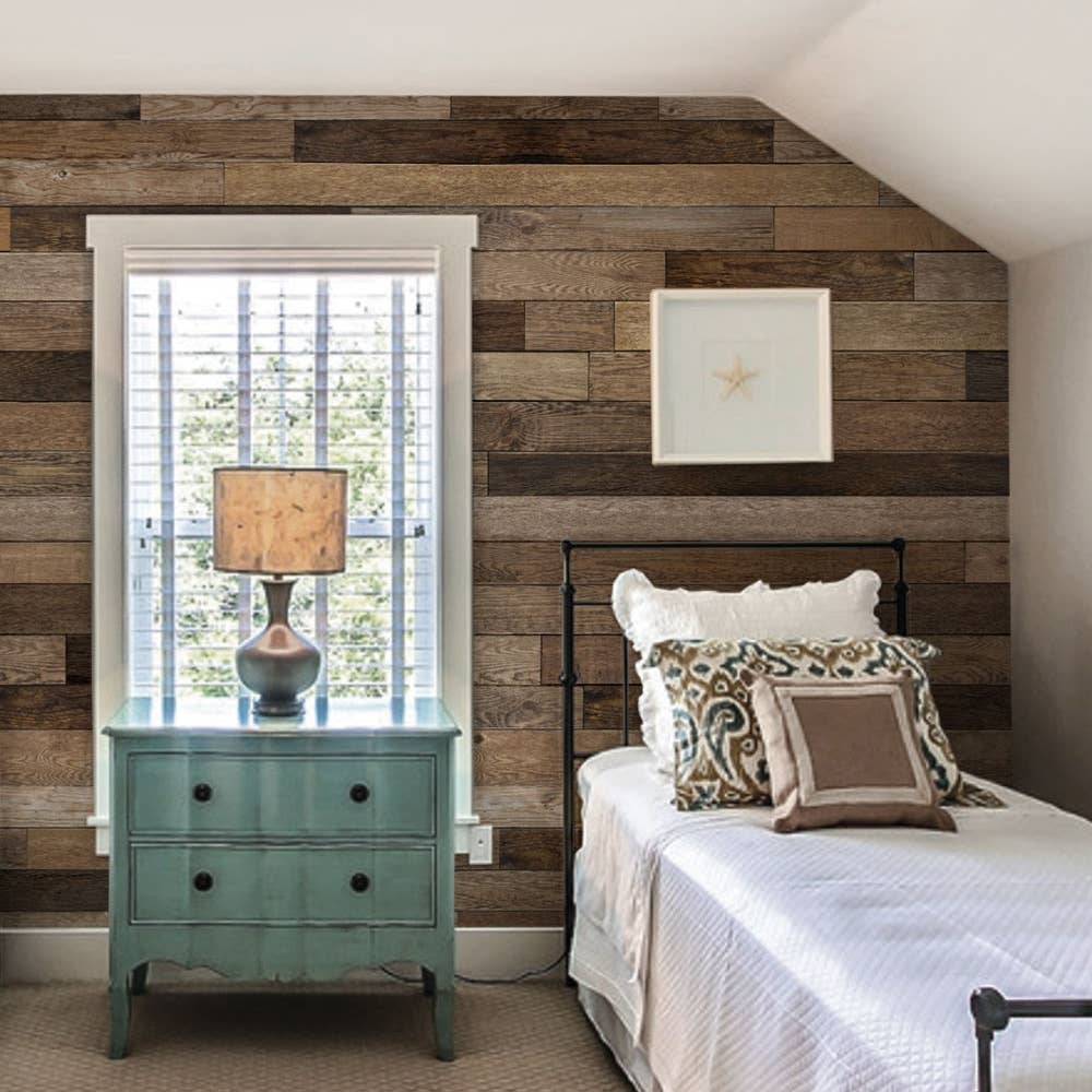 Reclaimed Wood Accent Mural Wall Art Wallpaper