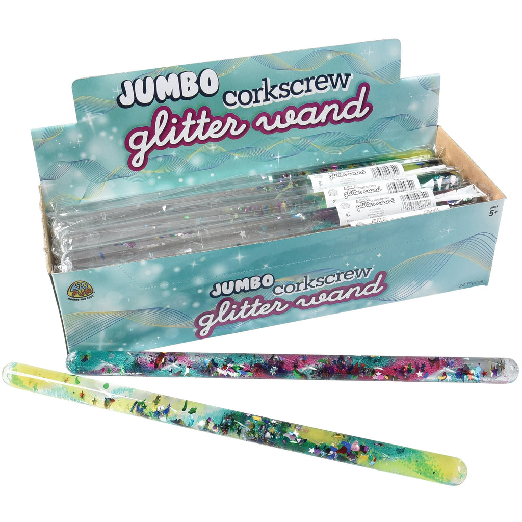 Jumbo Corkscrew Glitter Wand 24-unit Display