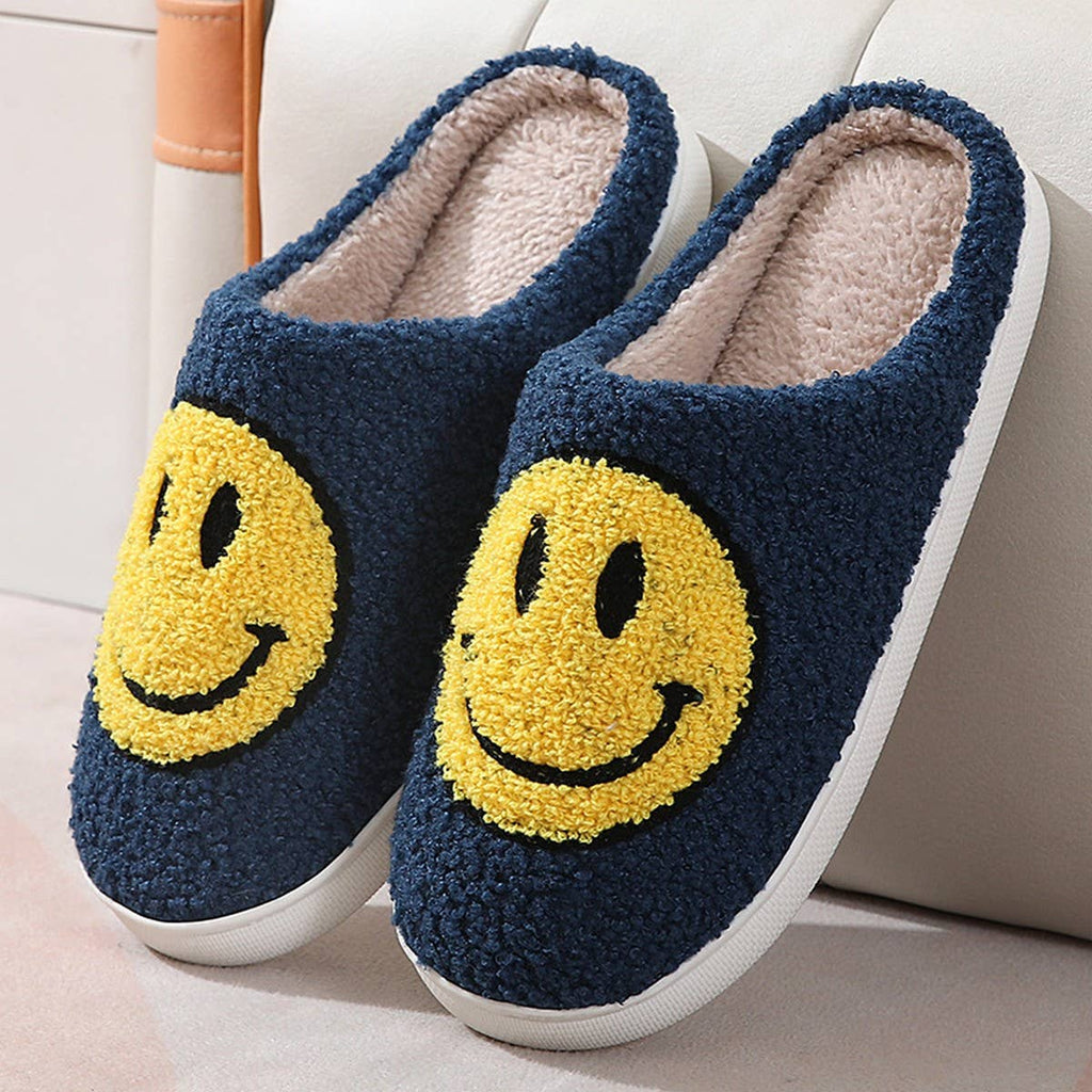 Smiley Face Plush Slippers