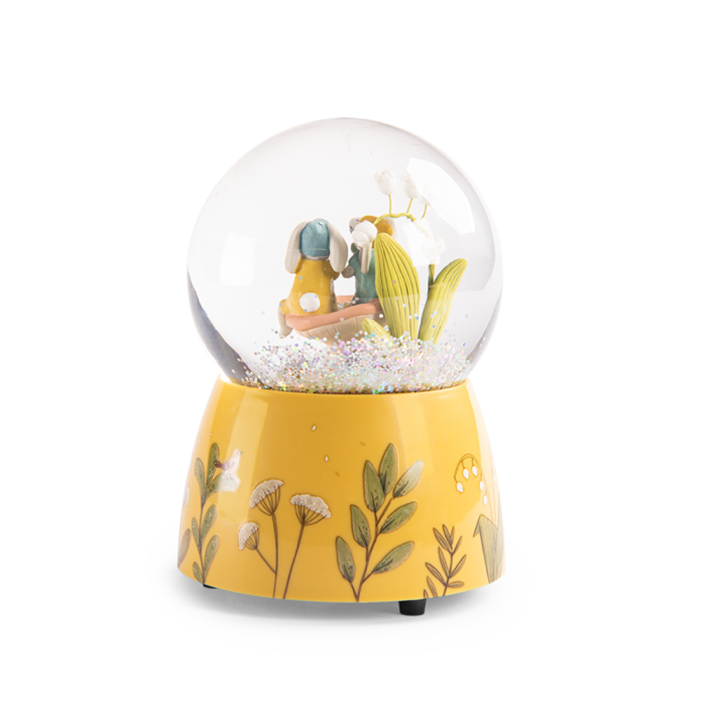 Moulin Roty Musical snow globe | Three Little Rabbits