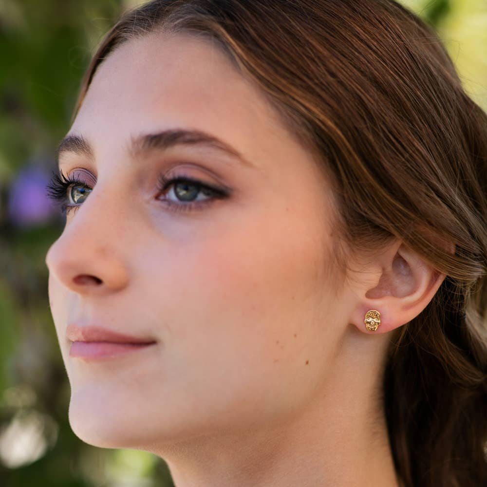 Mexican Sugar Skull Stud Earrings
