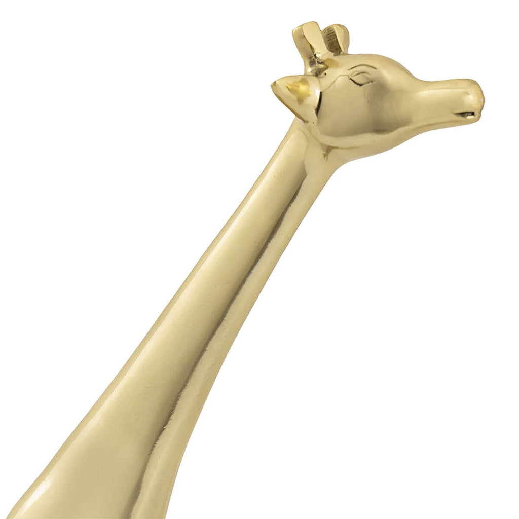 Brass Giraffe Decorative Tabletop Sculpture: Large