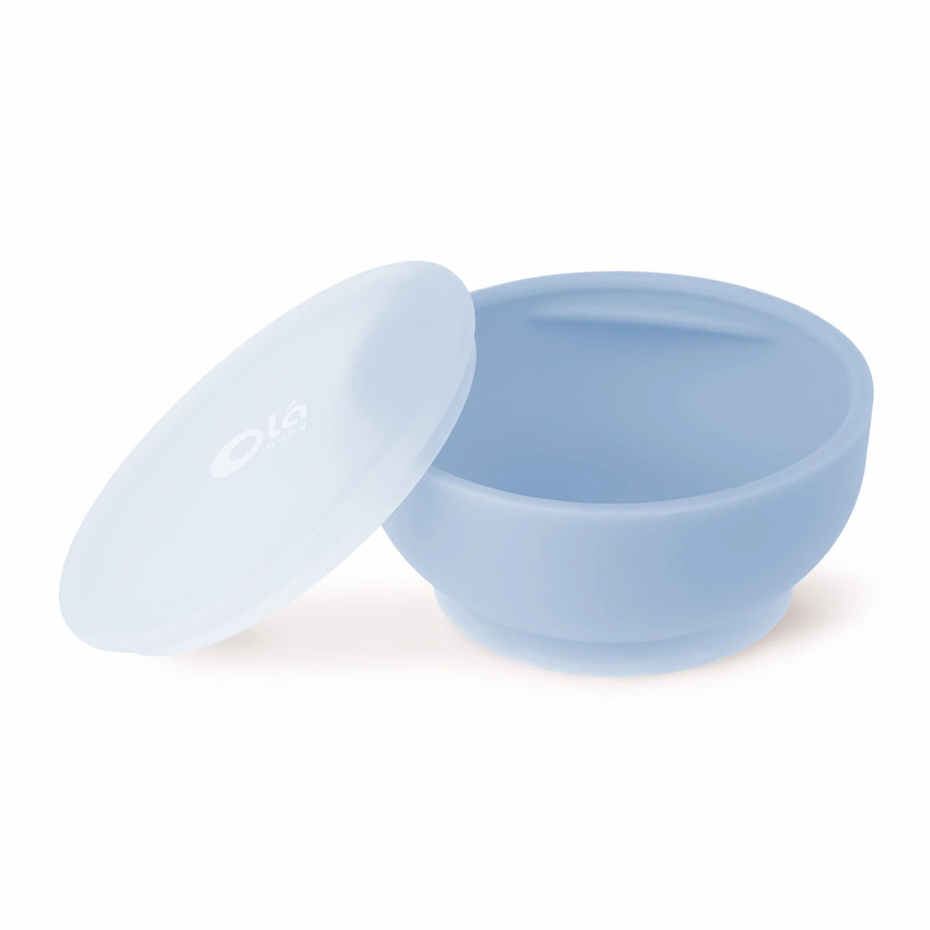Olababy Suction Bowl with Lid - Blueberry