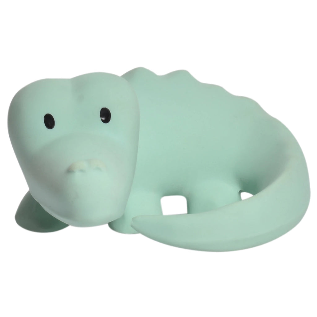 Crocodile - Natural Organic Rubber Teether, Rattle & Bath Toy