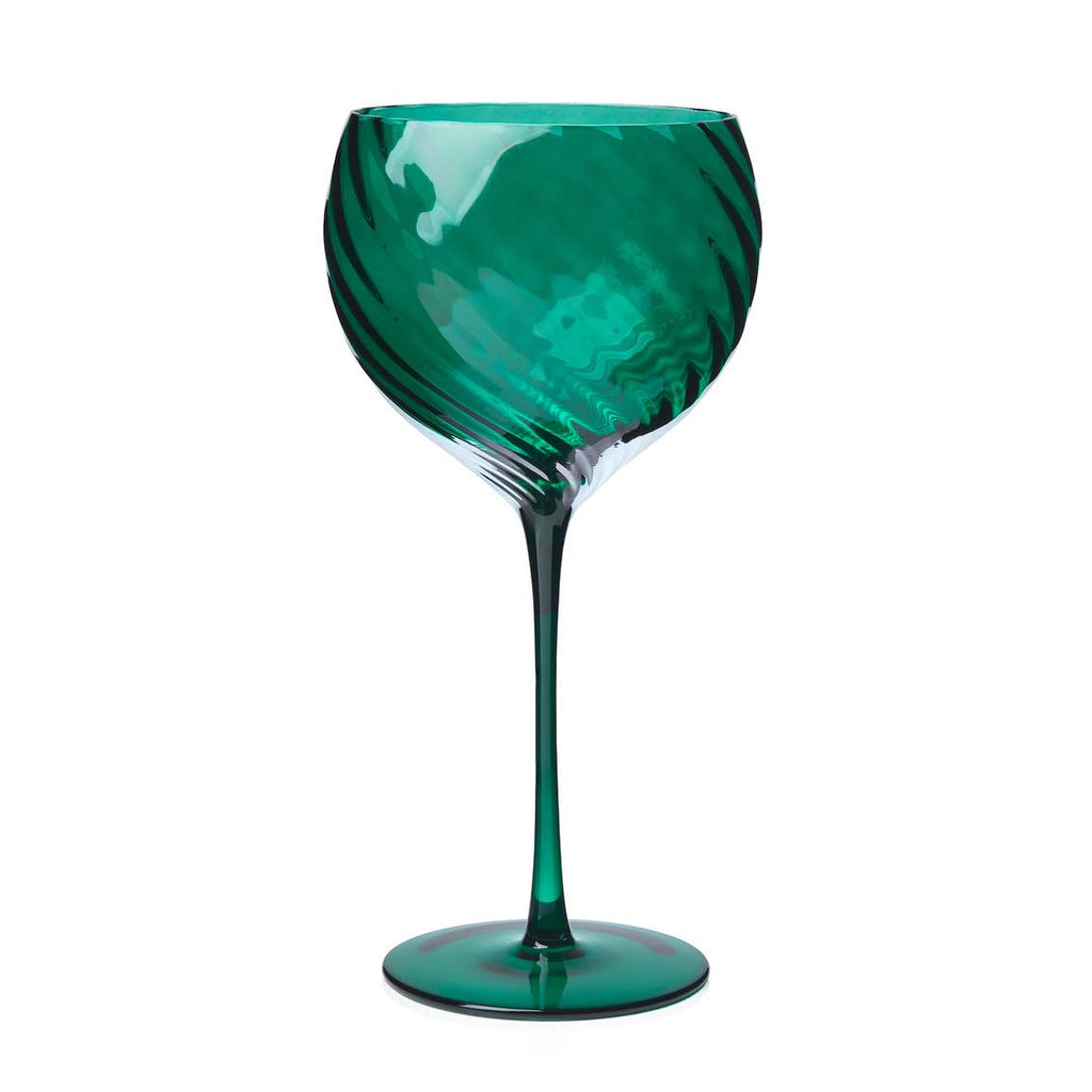 Infinity Dark Green Red Wine Glasses | Set of 4