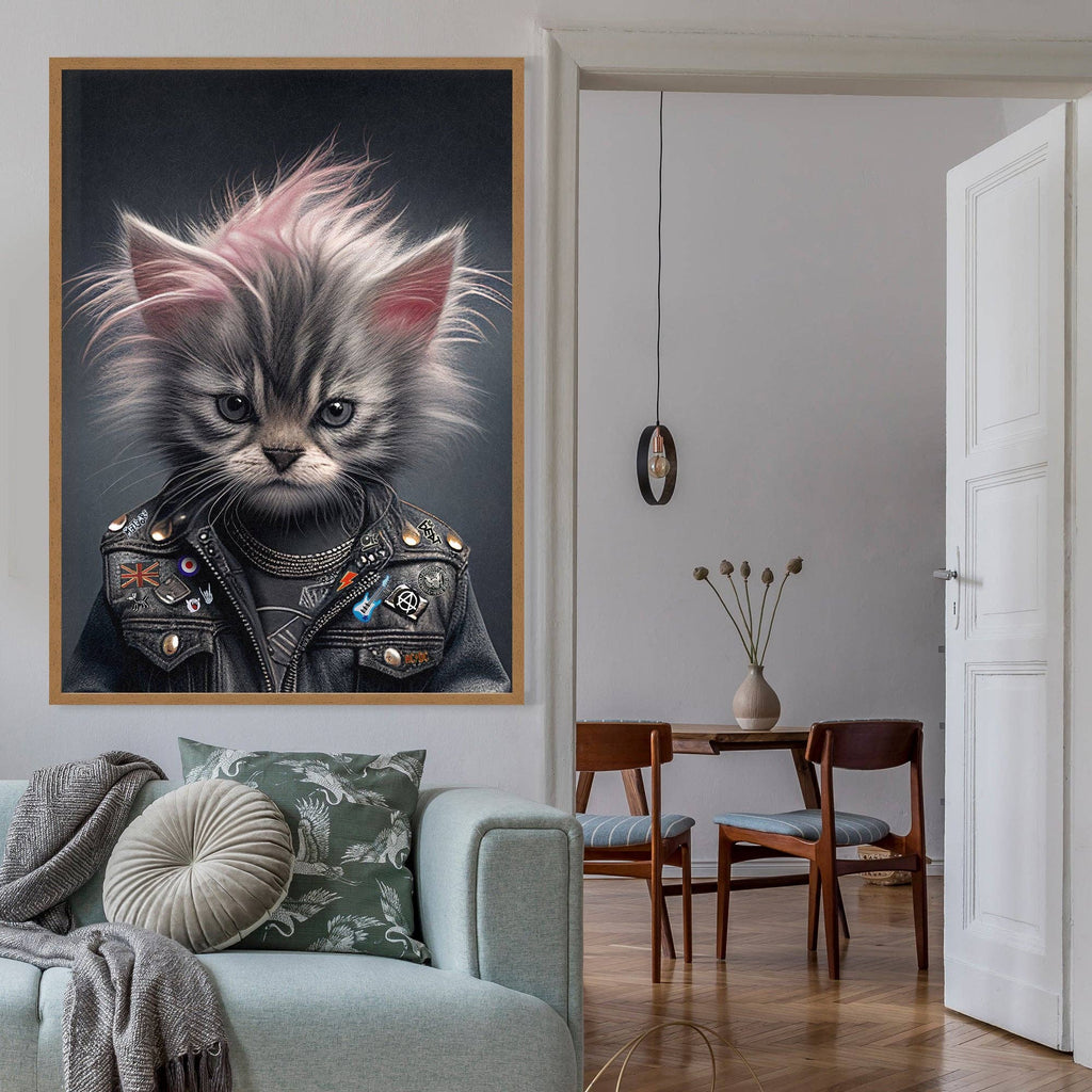 Kitten Punk Kids Animal Portrait Print