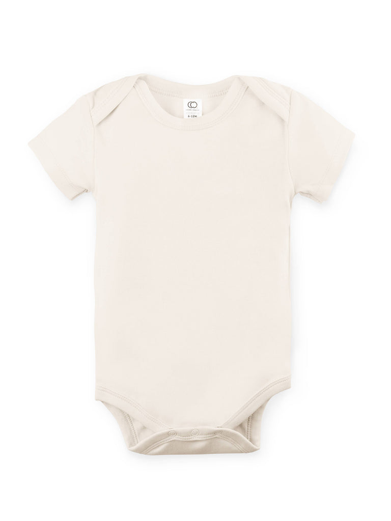 Short Sleeve Classic Organic Baby Bodysuit | Natural