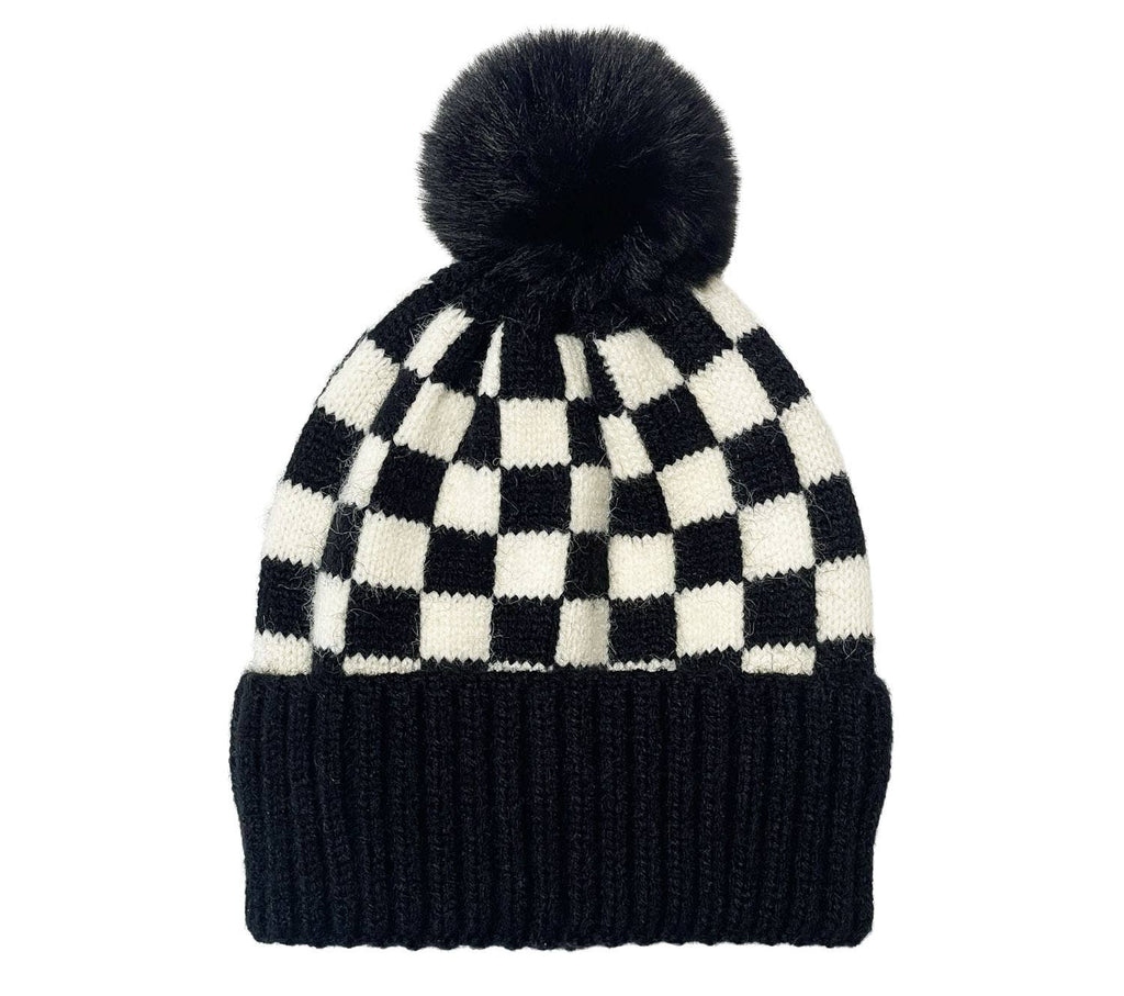 CHECKER POM BEANIE