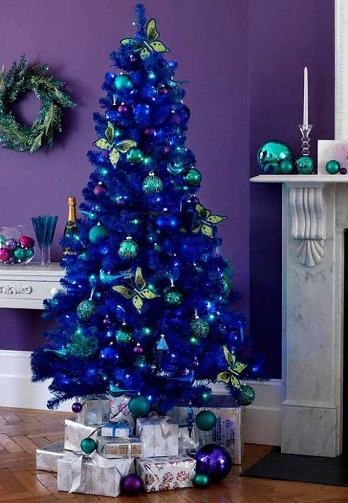 7' Blue Canadian Pine Christmas Tree with Metal Stand
