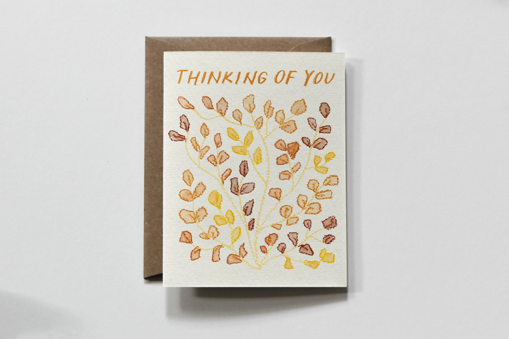 Brown Leaves | Botanical Sorry & Sympathy Greeting Card