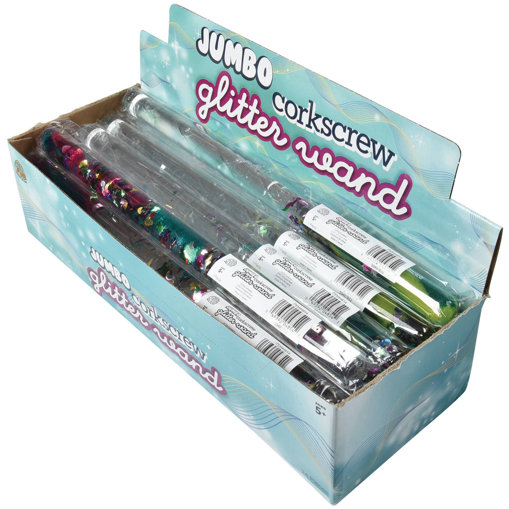 Jumbo Corkscrew Glitter Wand 24-unit Display
