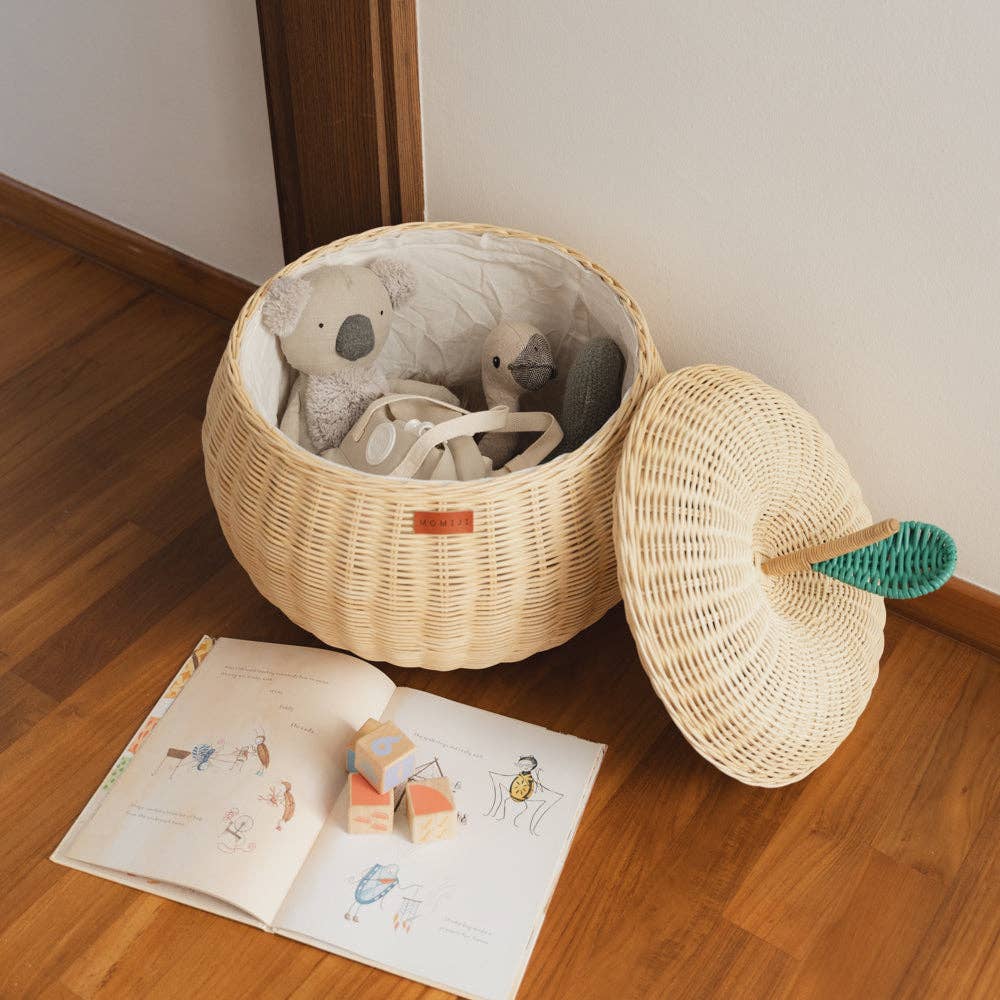 Handcrafted - Apple Storage Basket (Natural) - Rattan Wicker