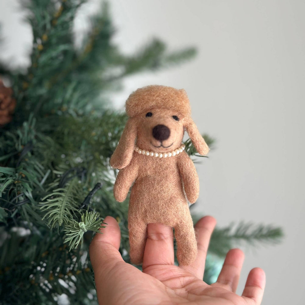 Poodle Dog Finger Puppet