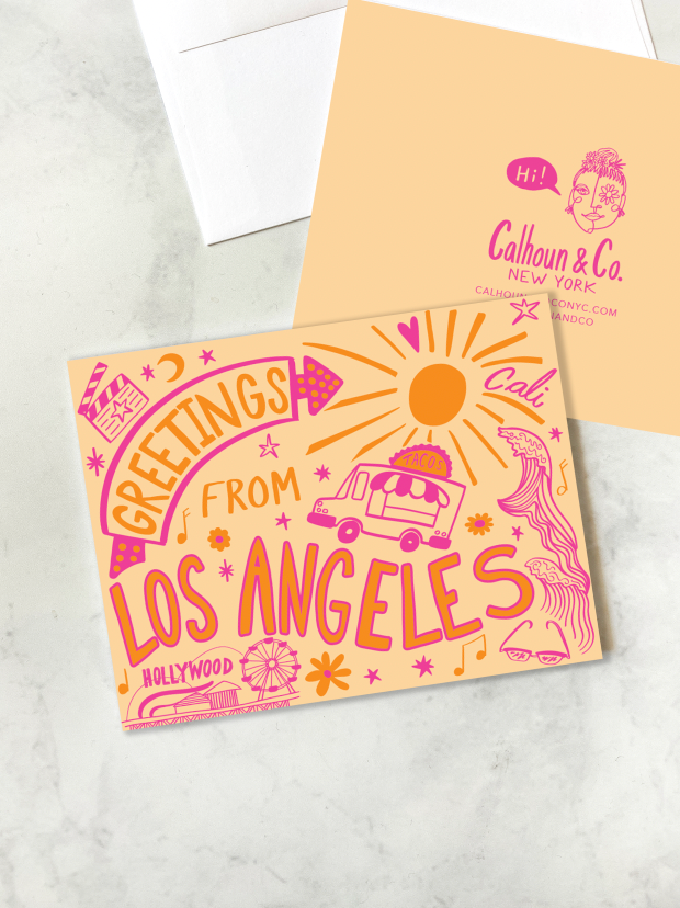 Greetings From Los Angeles! Greeting Card: Single Greeting Card