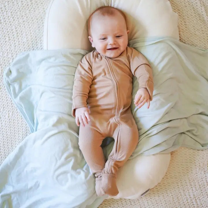 Bamboo Organic Cotton Sleep & Play Footie - Sandstone