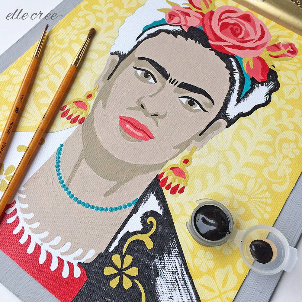 Yellow Frida with Flowers Paint-by-Number Kit