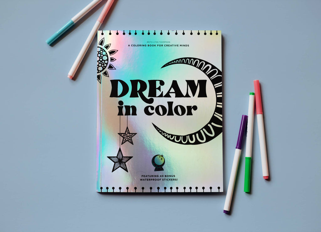 Dream in Color: Coloring Book & Stickers (Iridescent Cover)