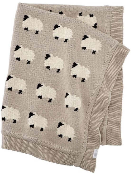 Furry Sheep Knit Baby Blanket