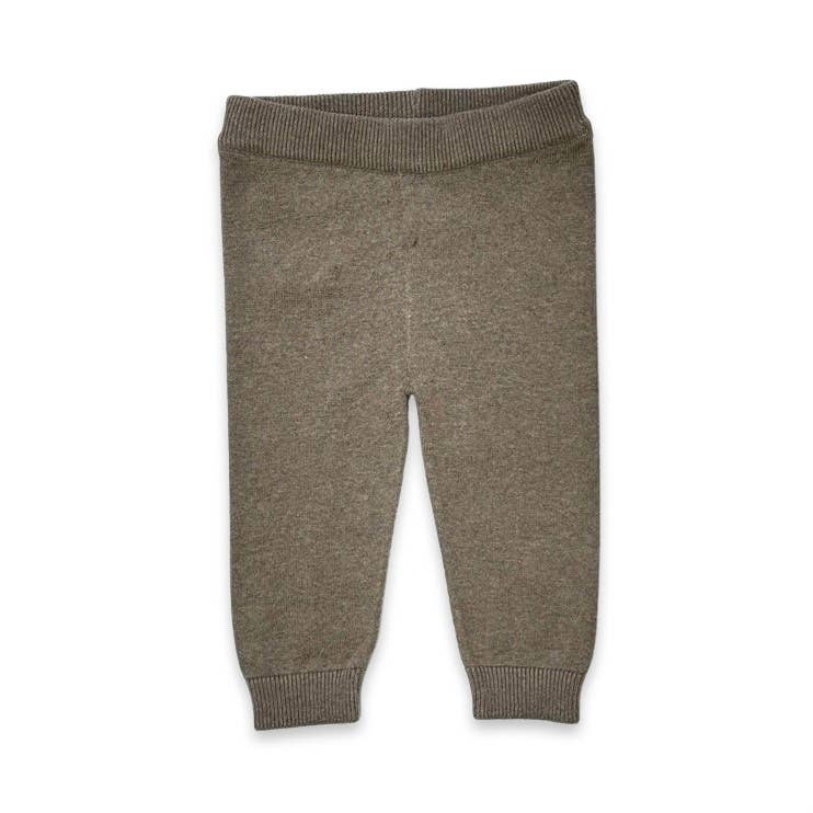 Pocket Sweater Knit Baby Legging Pants (Organic Cotton): Heather Grey / 0-3M