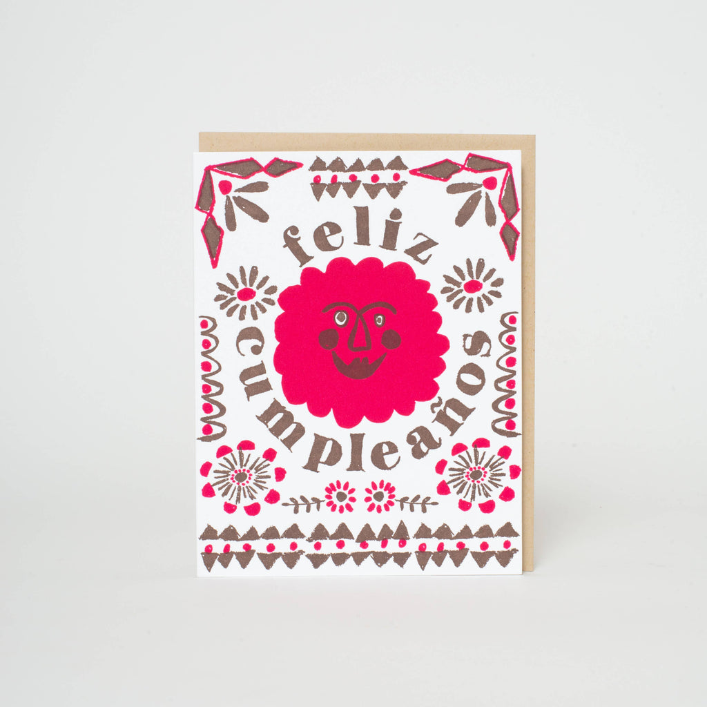 Feliz Cumpleaños Birthday Letterpress Greeting Card by Egg Press