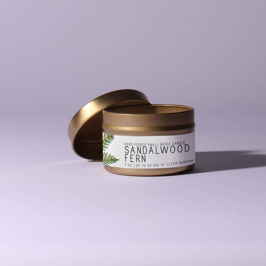 Sandalwood Fern - Just Bee Candles: 13 oz (up to 60 hrs of clean burning)