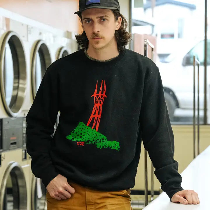 Kristina Micotti Sutro Tower Crewneck Sweatshirt | Black