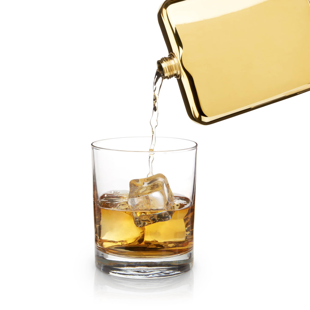 Belmont™ Polished Gold-Plated Flask