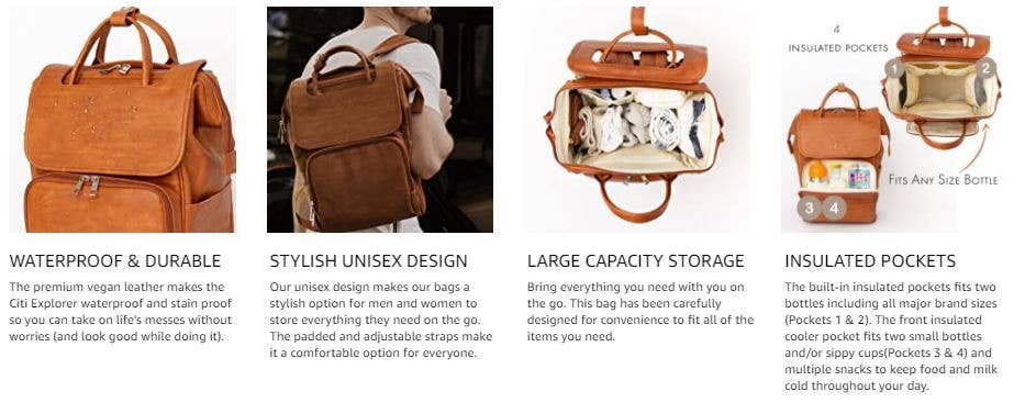 Citi Collective Citi Explorer Diaper Bag - Vintage Tan