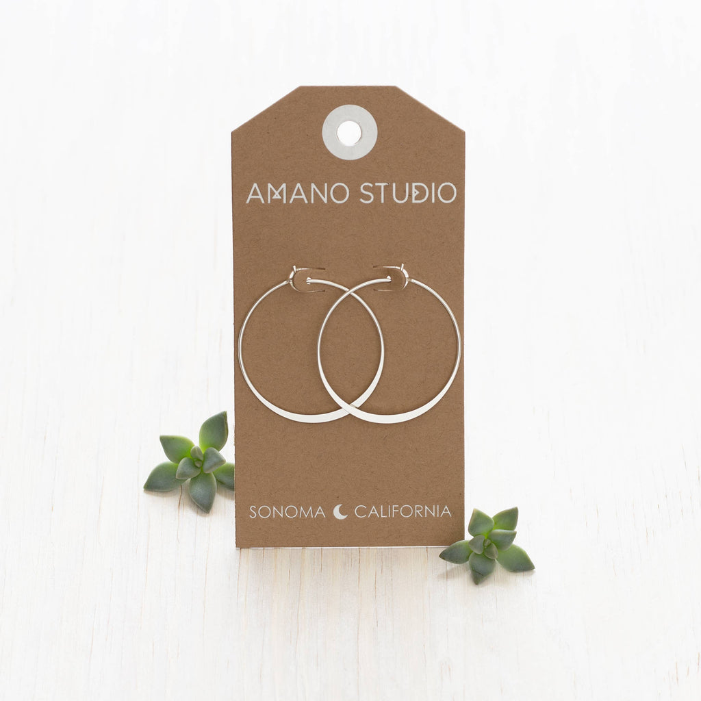 1.5" Classic Hoops: Silver