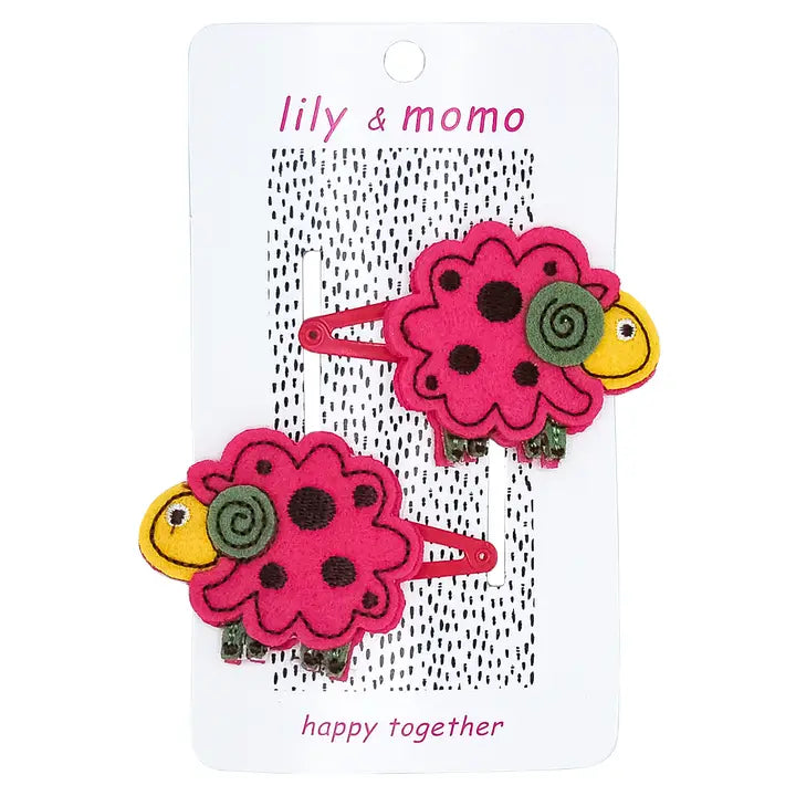 Little Lamb Hair Clips - Pink
